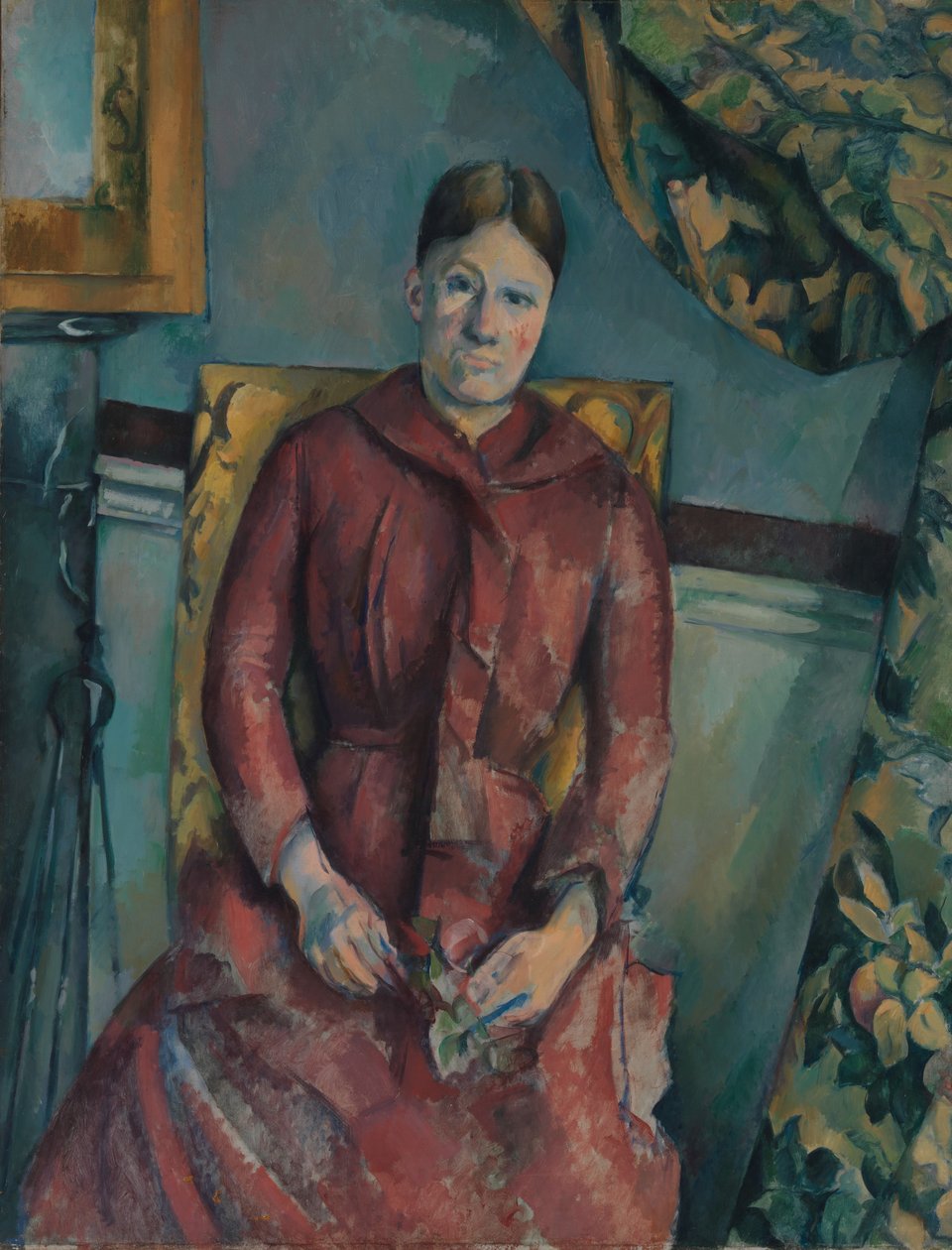 Madame Cézanne Hortense Fiquet, 1850-1922 vörös ruhában, 1888-90. alkotó: Paul Cézanne