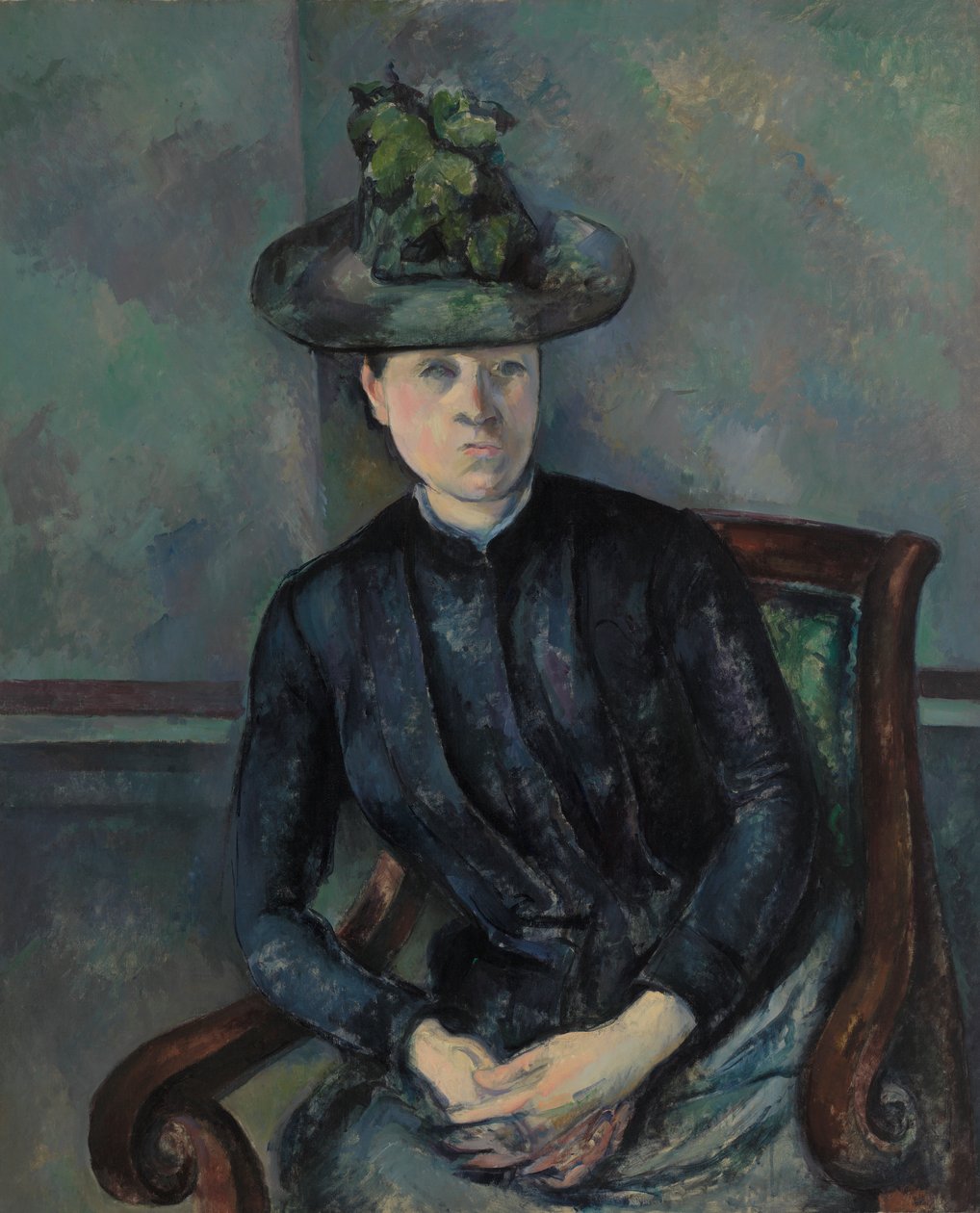 Madame Cézanne zöld kalappal alkotó: Paul Cézanne