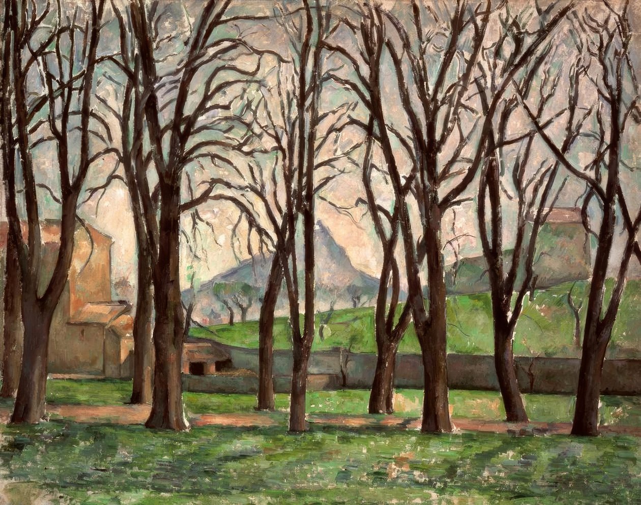 Jas de Bouffan gesztenyefák télen alkotó: Paul Cézanne