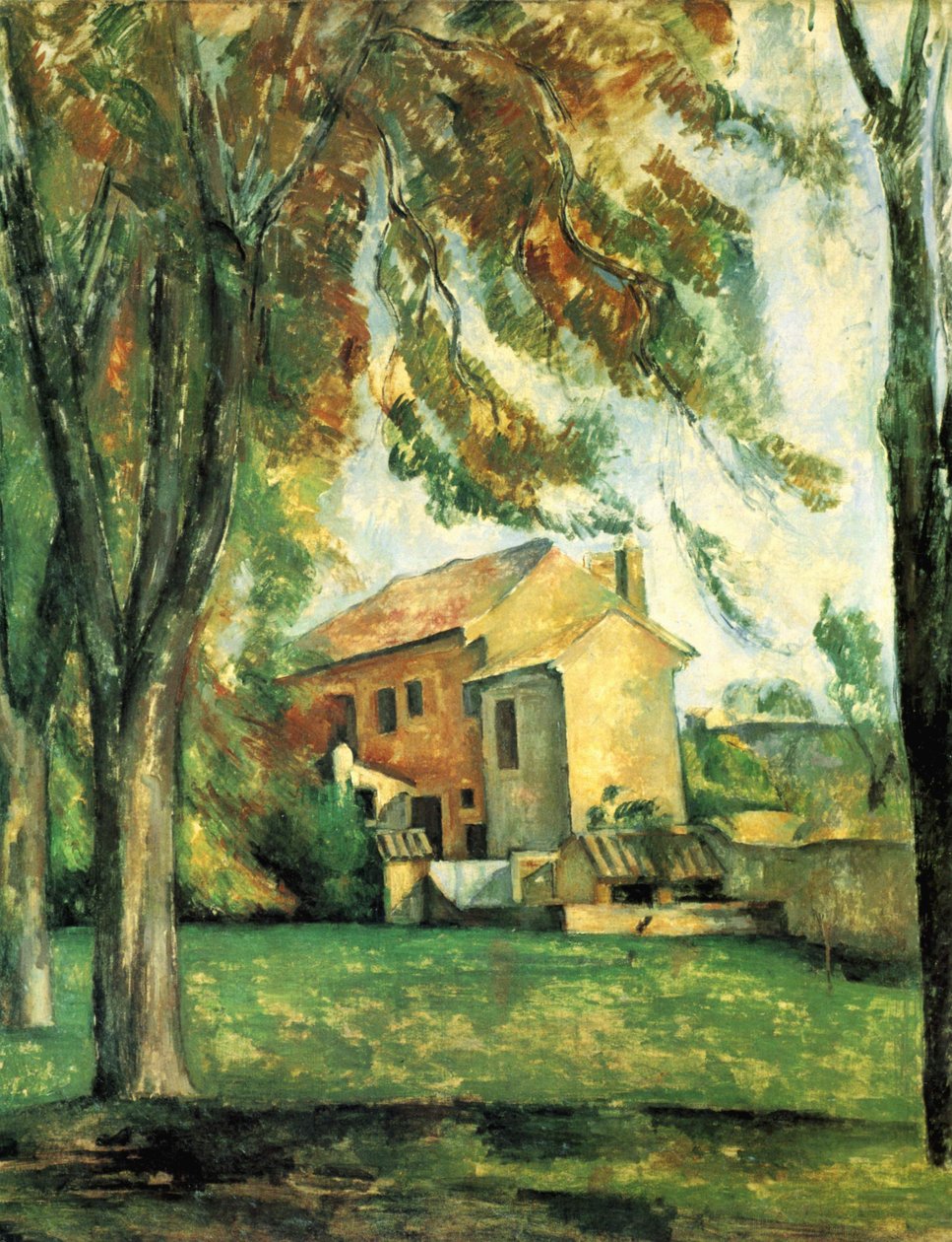 Gesztenyefák és farm Jas de Bouffanban alkotó: Paul Cézanne