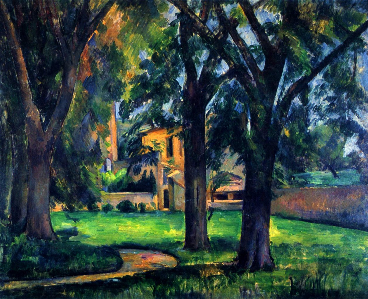 Gesztenyefák és a Jas de Bouffan farm alkotó: Paul Cézanne