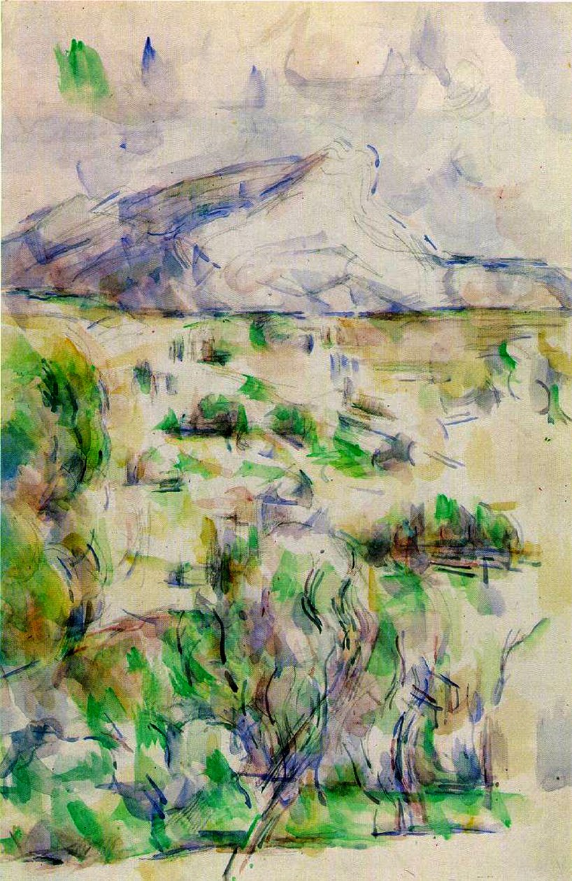 Mont Sainte Victoire, les Lauves, 1902-06 (Wc és ceruza papíron) alkotó: Paul Cézanne