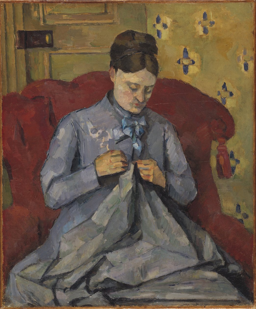 A művész feleségének portréja – A művész feleségének portréja, Cezanne, Paul (1839-1906). olajfestmény alkotó: Paul Cézanne