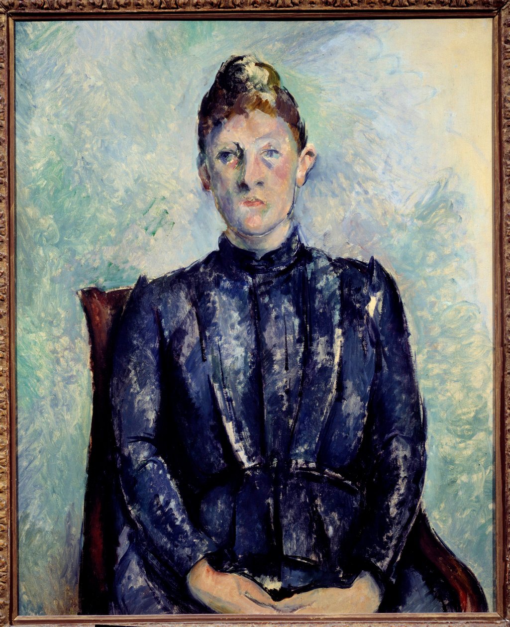 Madame Cezanne portréja Paul Cezanne festménye (1839-1906) 19. századi V. 0,65x0,81 m Párizs, Musee de l