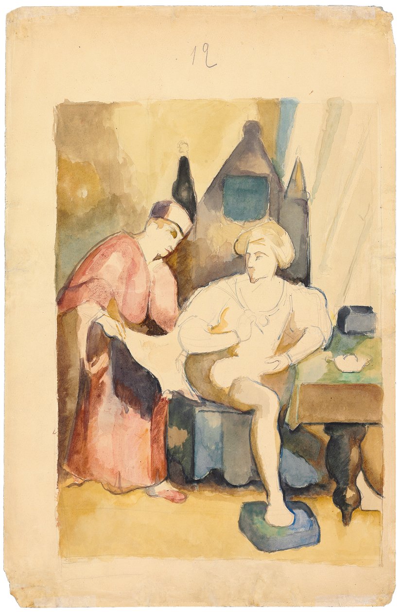 Egy romantikus történetet ábrázoló jelenet; Scene Illustrant un Recit Romantique, 1875-1885 körül alkotó: Paul Cézanne
