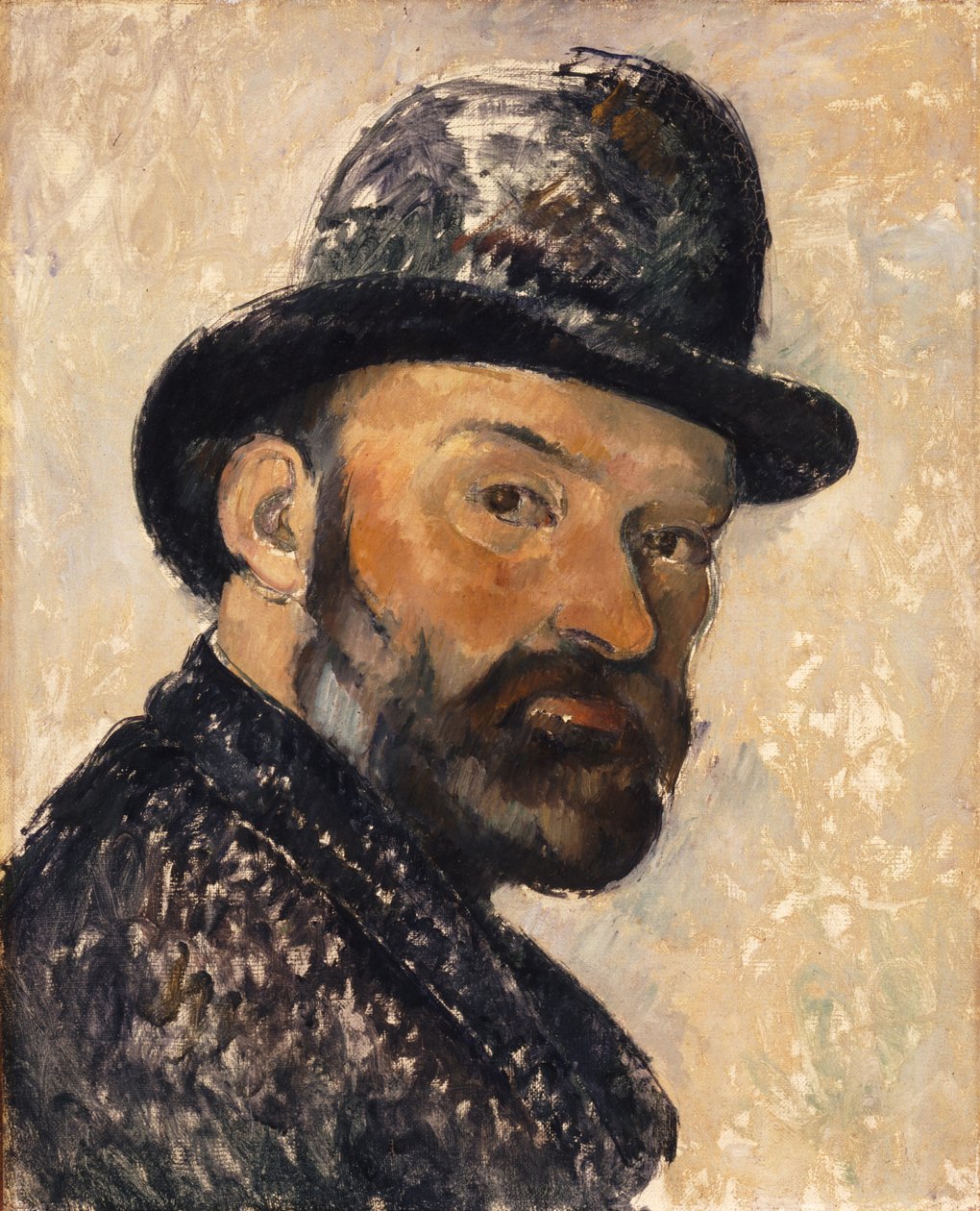 Önarckép bowler kalappal, 1885-1886. alkotó: Paul Cézanne
