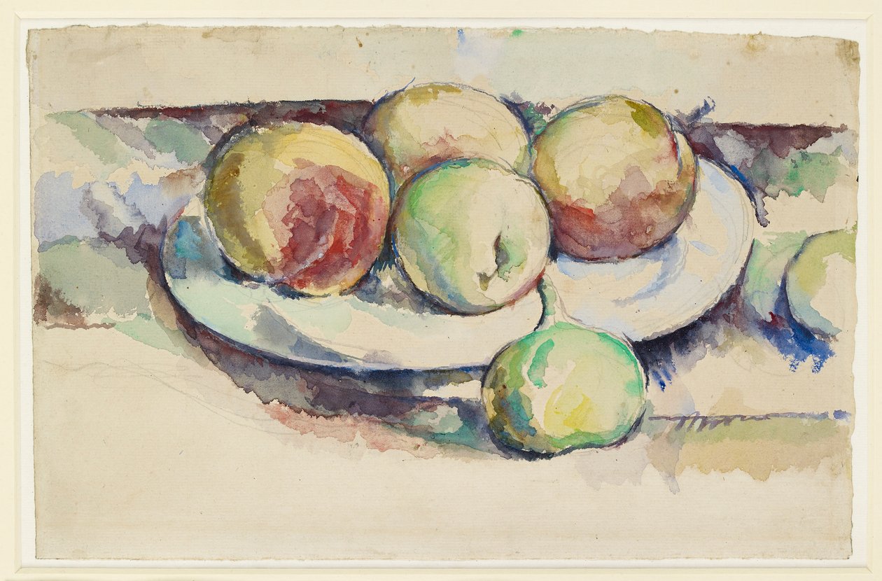 Őszibarack és füge csendélet, 19. század vége alkotó: Paul Cézanne