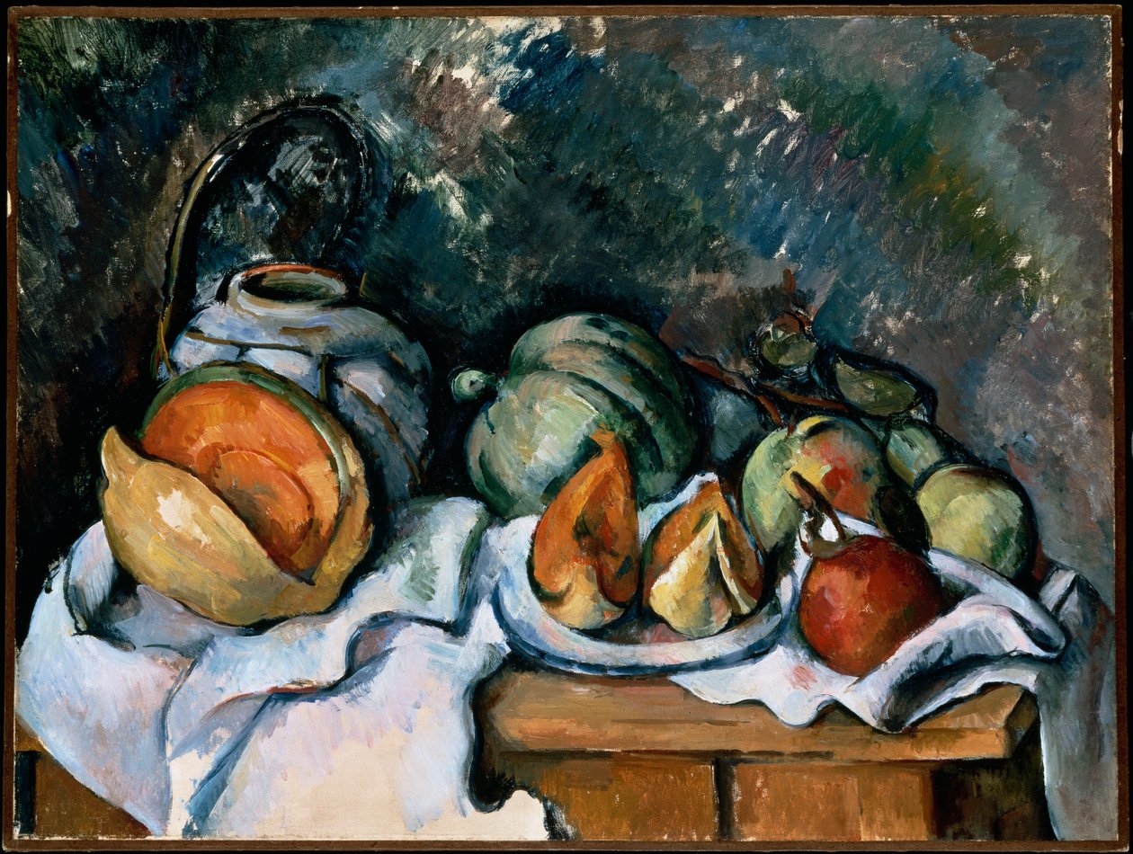 Csendélet gyümölccsel és gyömbérfazékkal, 1895 körül alkotó: Paul Cézanne