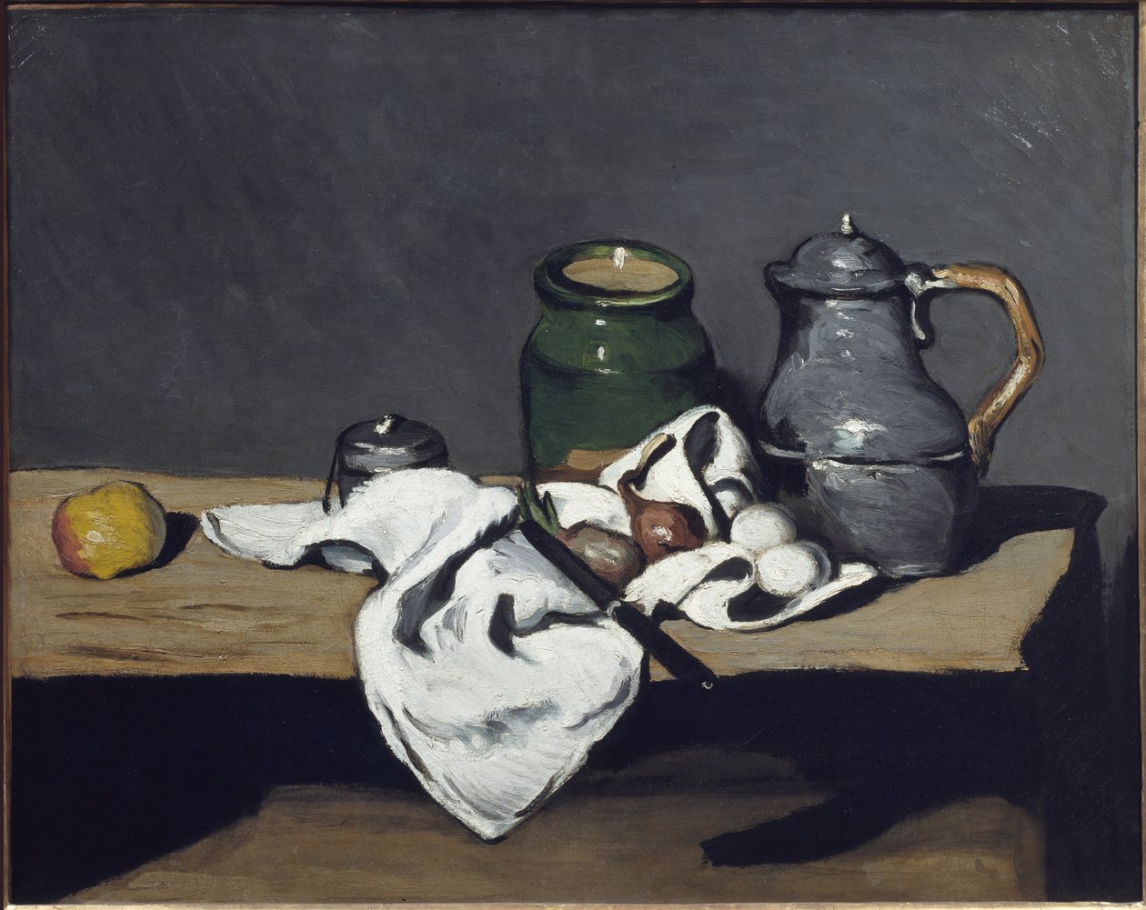 Csendélet vízforralóval - olaj, vászon alkotó: Paul Cézanne
