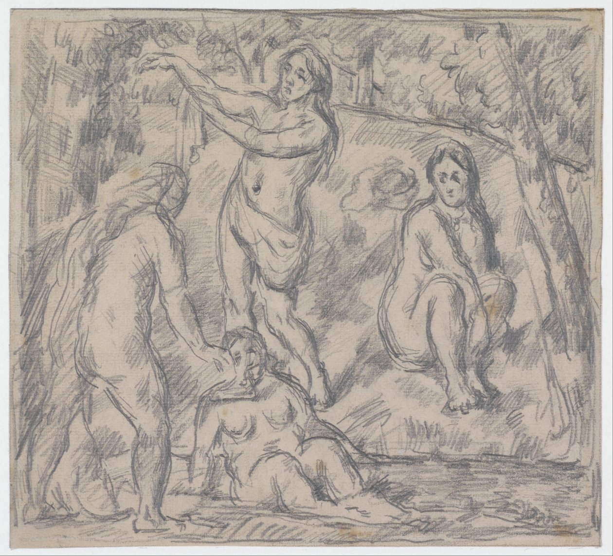 Négy fürdőző nő tanulmánya alkotó: Paul Cézanne