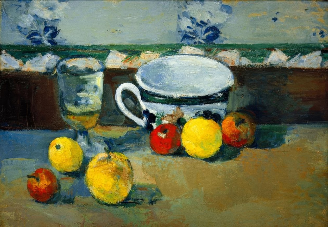 Pohár, pohár és gyümölcsök II alkotó: Paul Cézanne