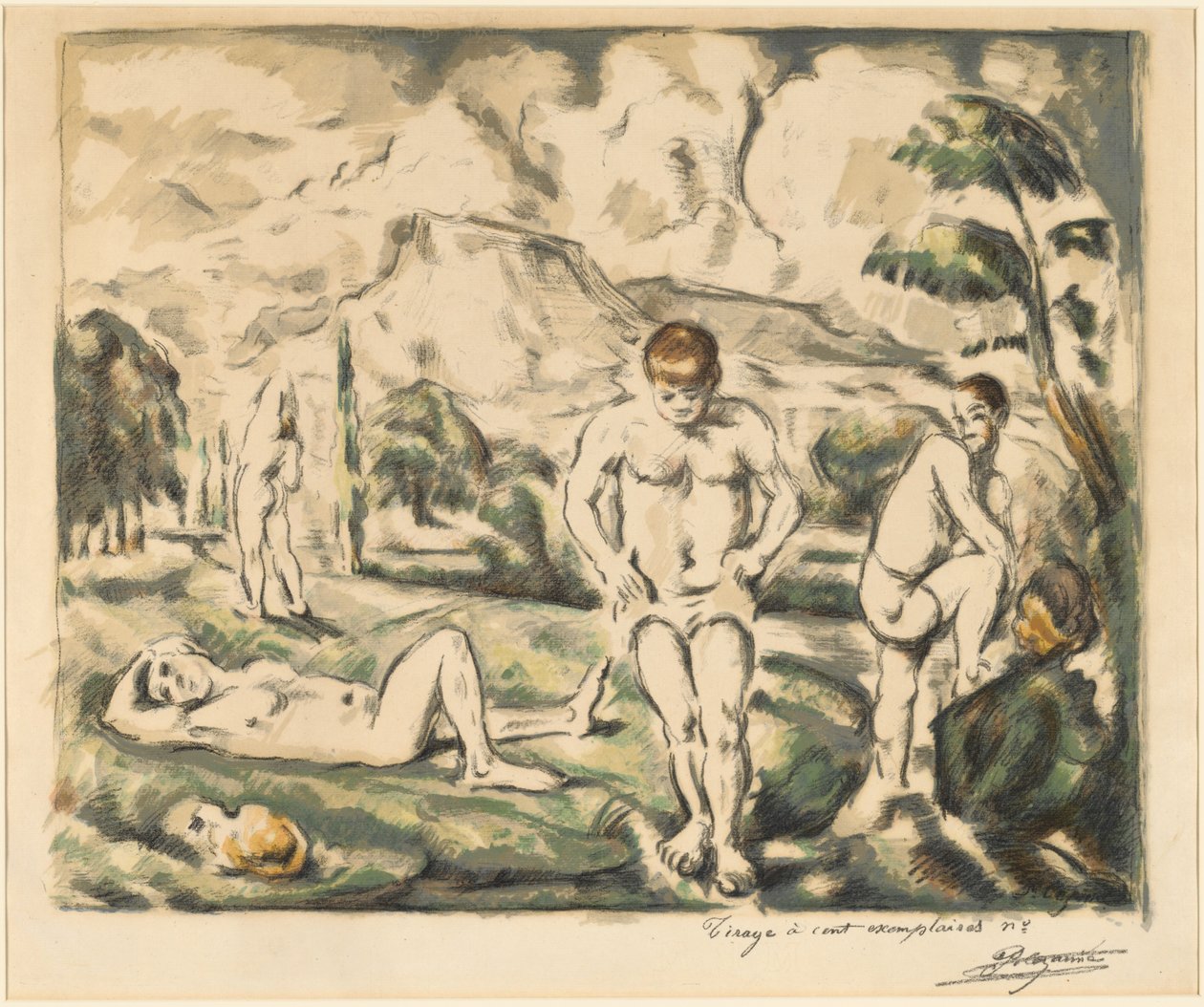 A fürdőzők (nagy tányér) alkotó: Paul Cézanne