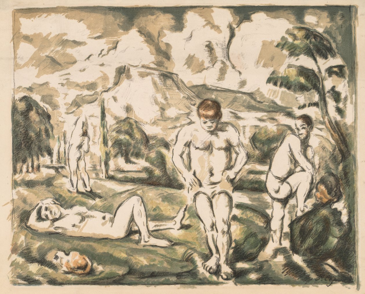 A fürdőzők (nagy tányér) alkotó: Paul Cézanne
