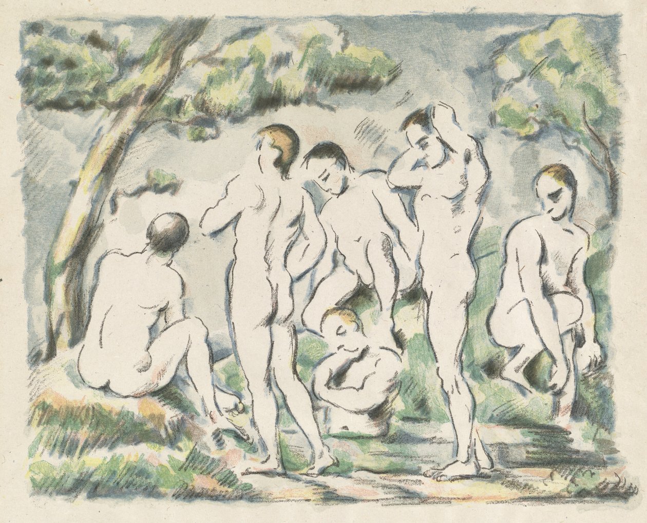 A fürdőzők (kis tányér) alkotó: Paul Cézanne