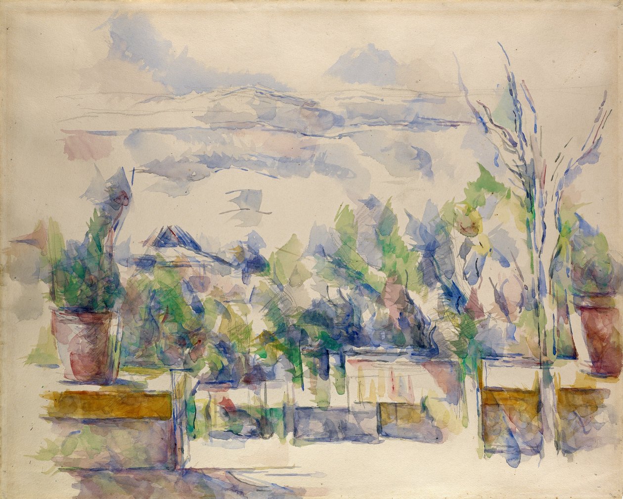 A terasz a Les Lauves-i kertben alkotó: Paul Cézanne