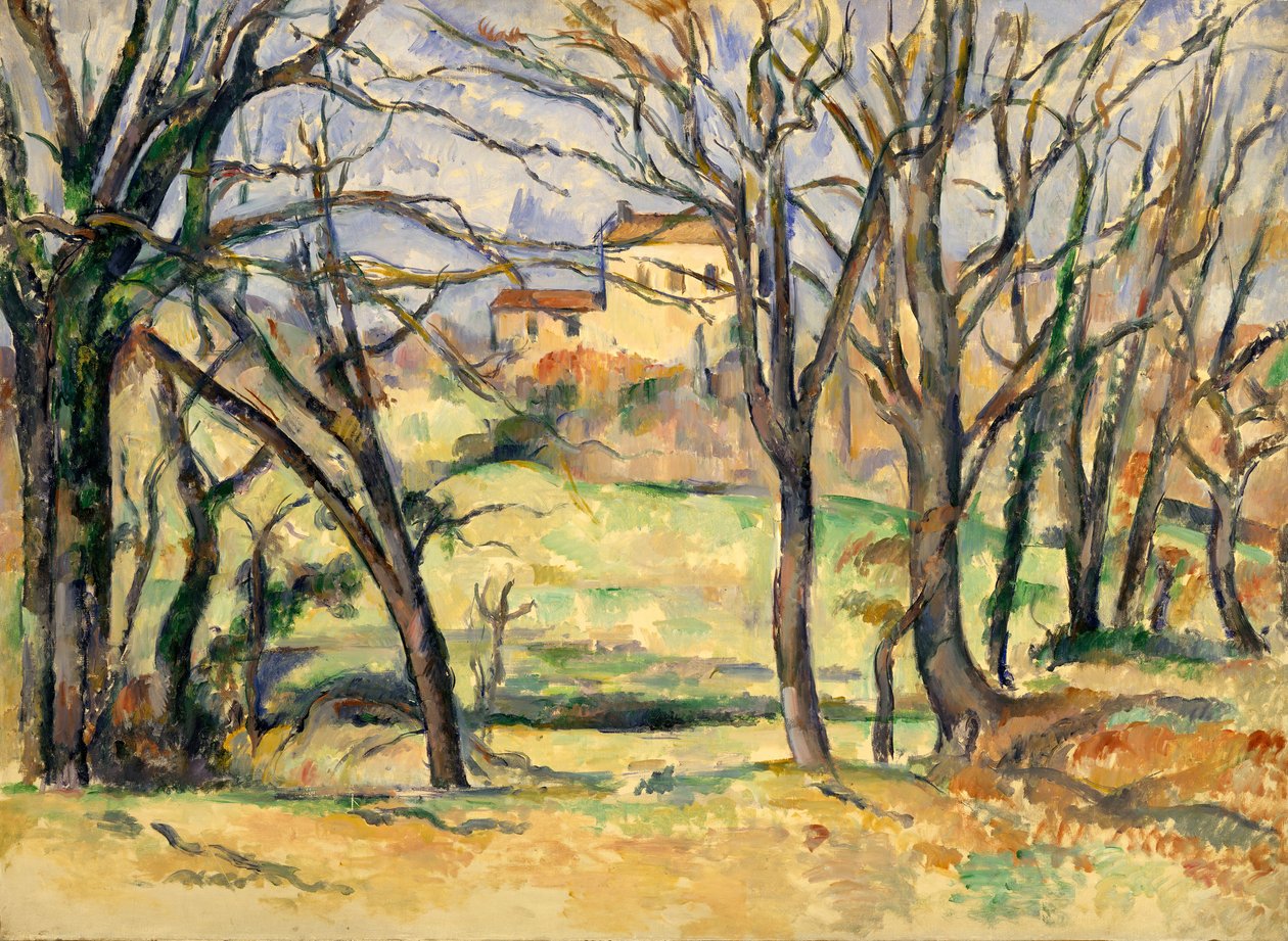 Fák és házak a Jas de Bouffan közelében, 1885-86. alkotó: Paul Cézanne
