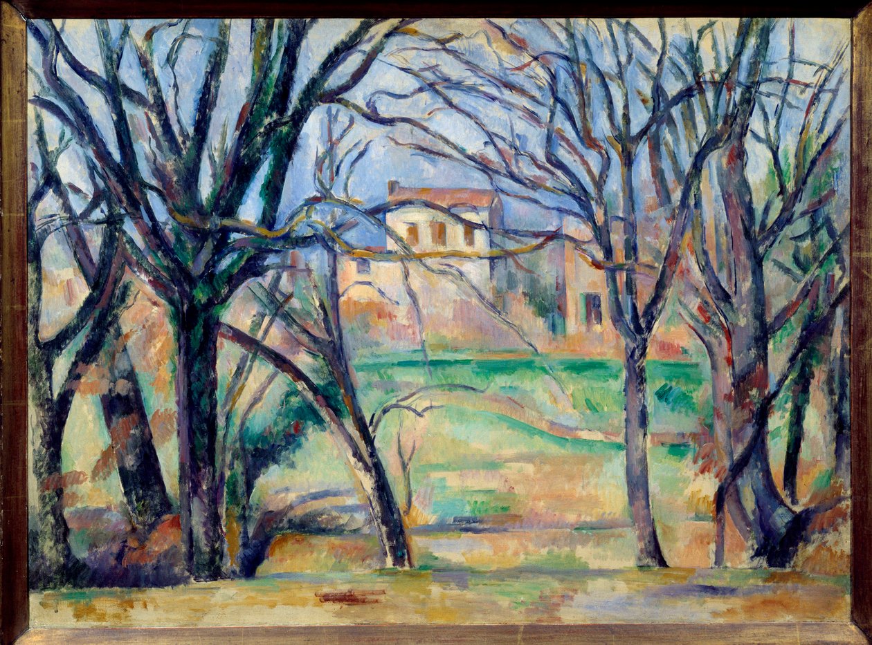 Fák és házak Paul Cezanne festménye (1839-1906) 19. század V. 0,54x0,73 m Párizs, Musee de l