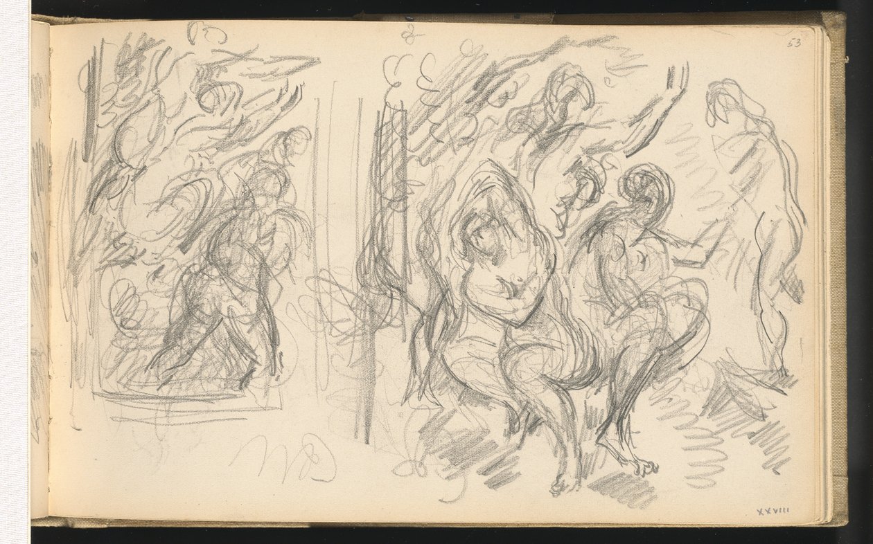 Két tanulmány "Párizs ítélete" vagy "A szerelmes pásztor" alkotó: Paul Cézanne