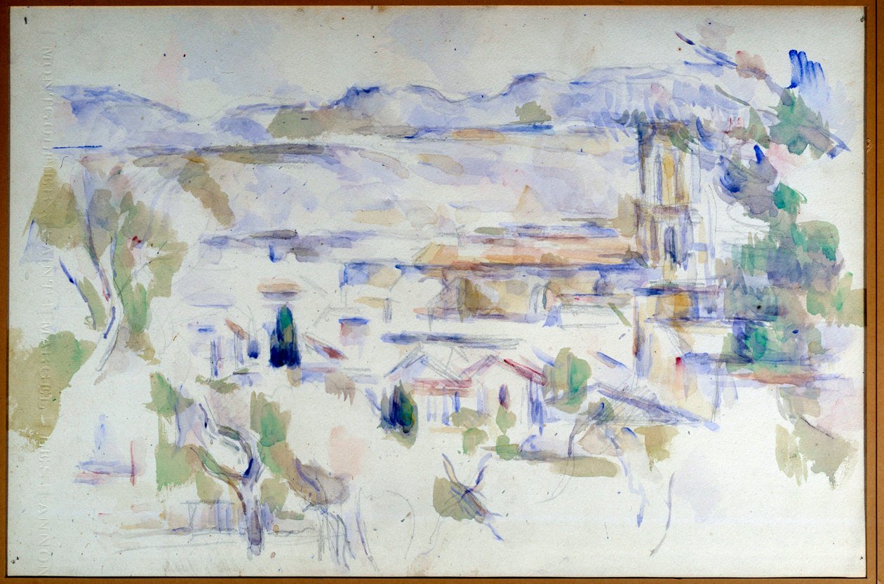 A Cathedrale d"Aix en Provence akvarellje az ólombányánál, Paul Cezanne alkotó: Paul Cézanne