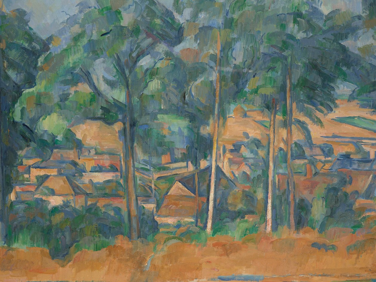 Falu a fák mögött (tengerészgyalogosok), 1898 körül (olaj, vászon) alkotó: Paul Cézanne