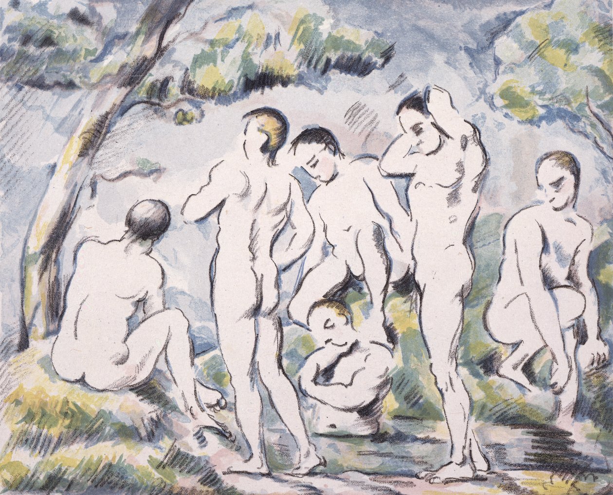 A kis fürdőzők alkotó: Paul Cézanne, Auguste Clot