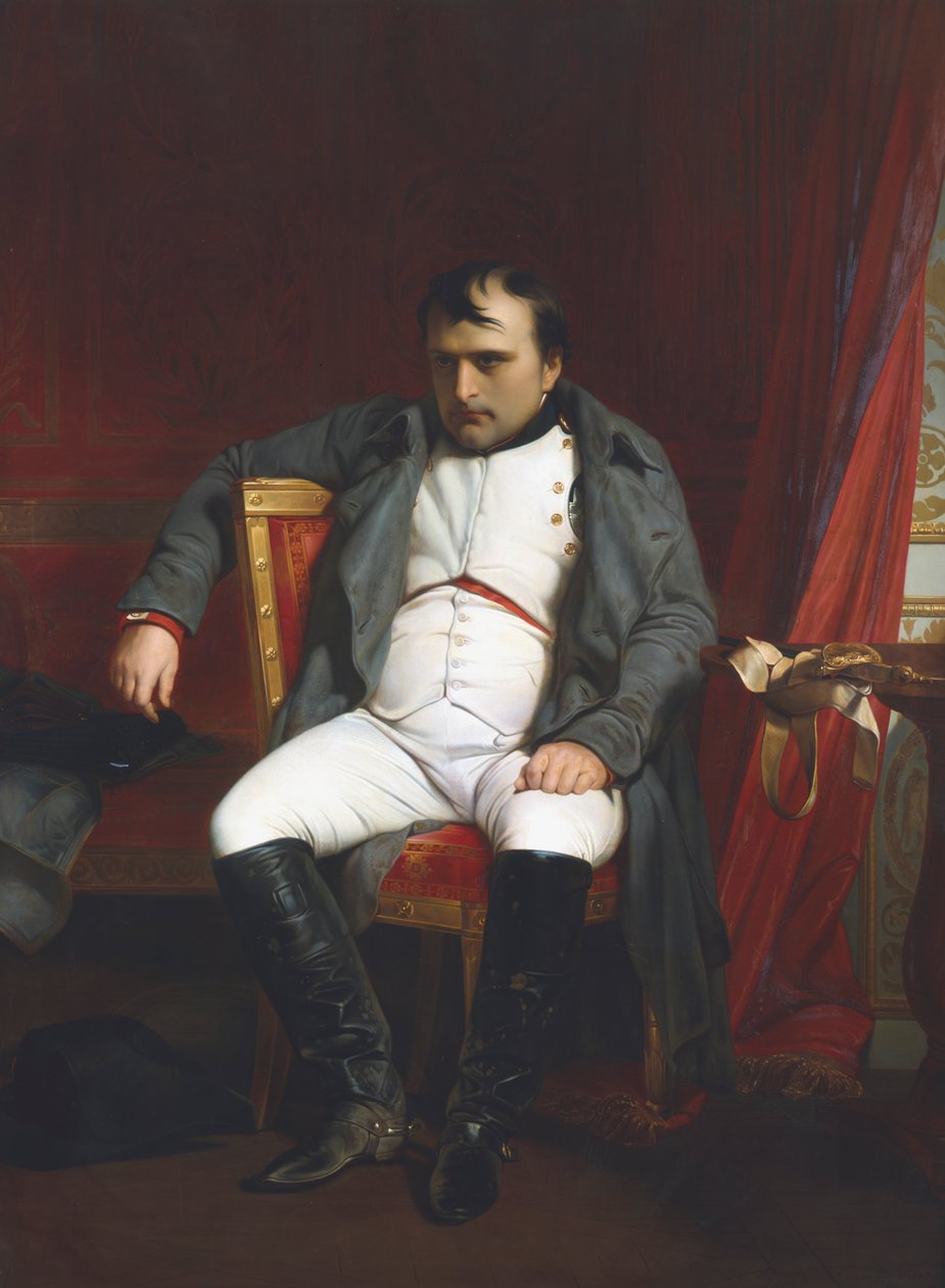 Napóleon Fontainebleau-ban az első lemondásakor – 1814. március 31., 1845. alkotó: Paul Delaroche