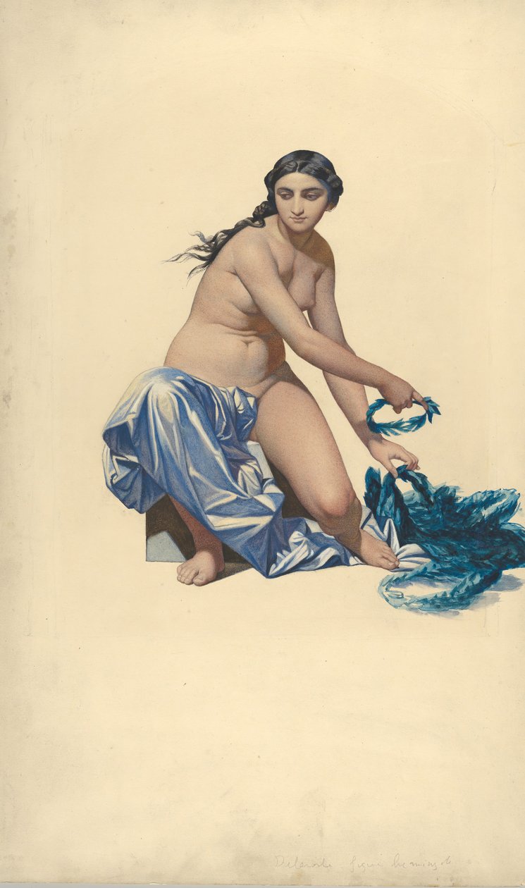 Tanulmány egy híres figurának a Hémicycle des Beaux-Arts, École des Beaux-Arts, kb. 1837-41. alkotó: Paul Delaroche