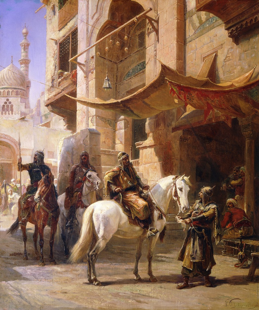 Arab harcosok egy utcában, alkotó: Paul Dominique Philippoteaux
