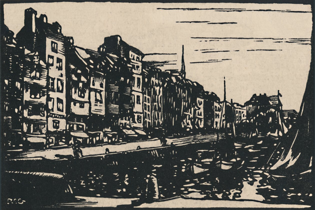 Honfleur – A régi medence, 1919 alkotó: Paul Elie Gernez