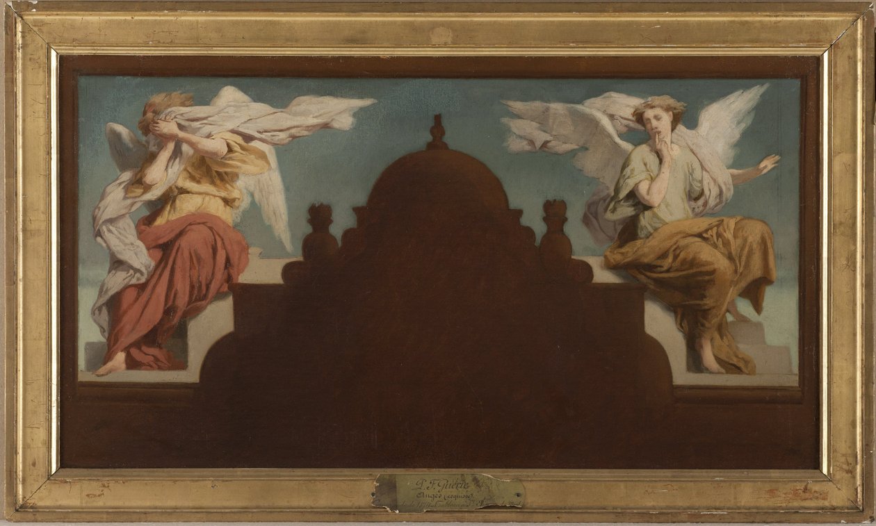 A Saint-Etienne-du-Mont templom vázlata: Deux anges assis, 1874 (olaj, vászon) alkotó: Paul Felix Guerie