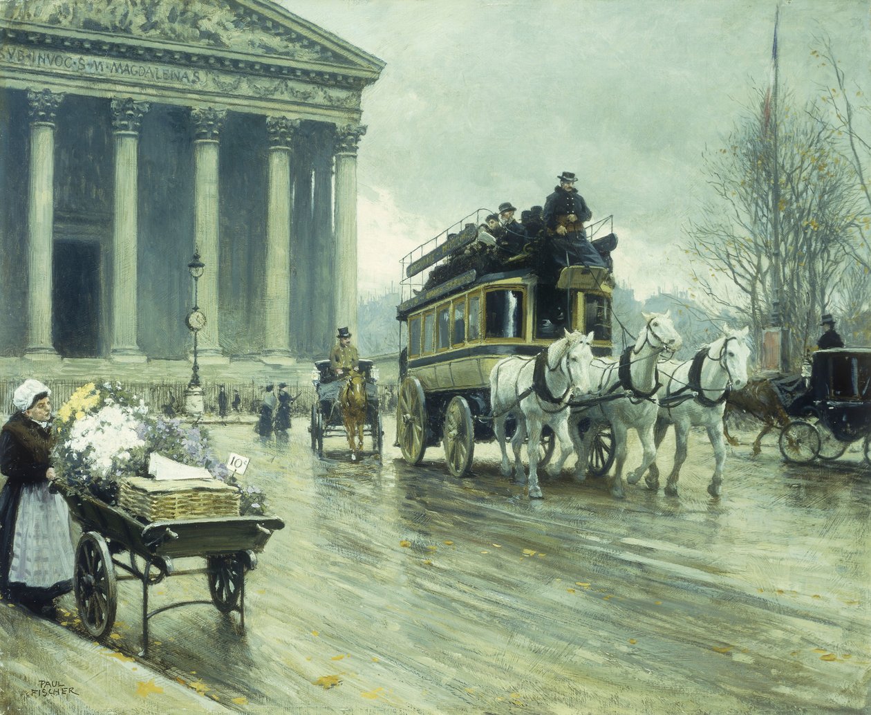 A Boulevard a Madeleine-nél, Párizs alkotó: Paul Fischer