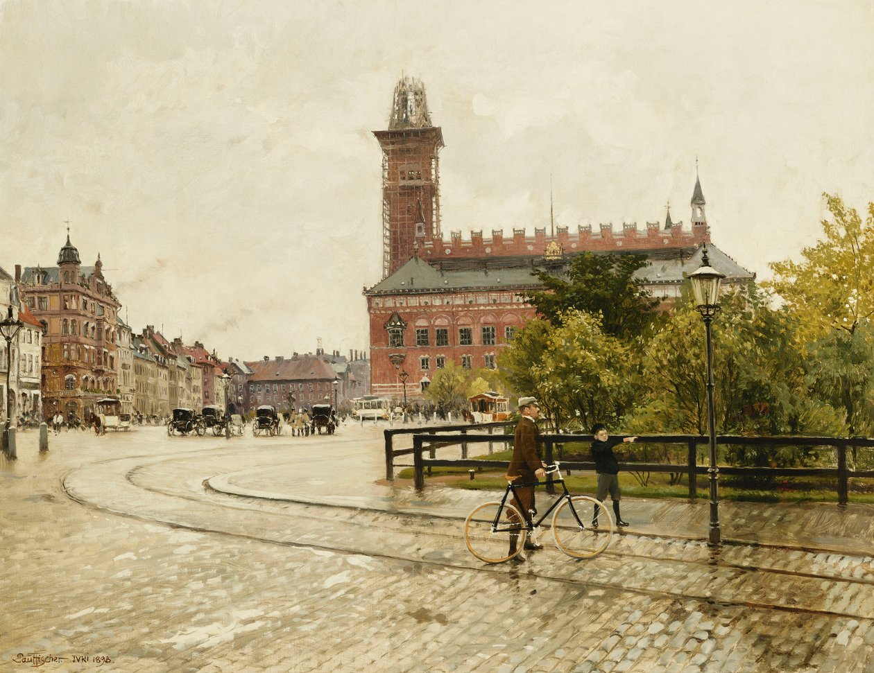 Raadhuspladsen, Koppenhága, 1893 alkotó: Paul Fischer
