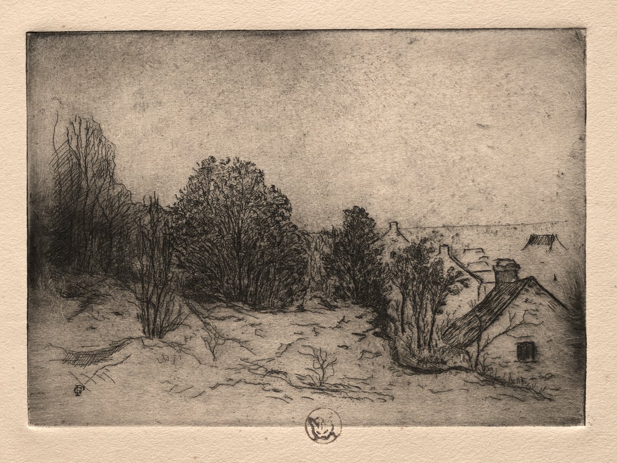 Hat rézkarc: Vesnots, Auvers on the Oise, 1895. alkotó: Paul Gachet