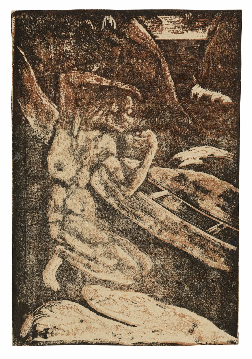 Egy halász iszik a kenuja mellett alkotó: Paul Gauguin