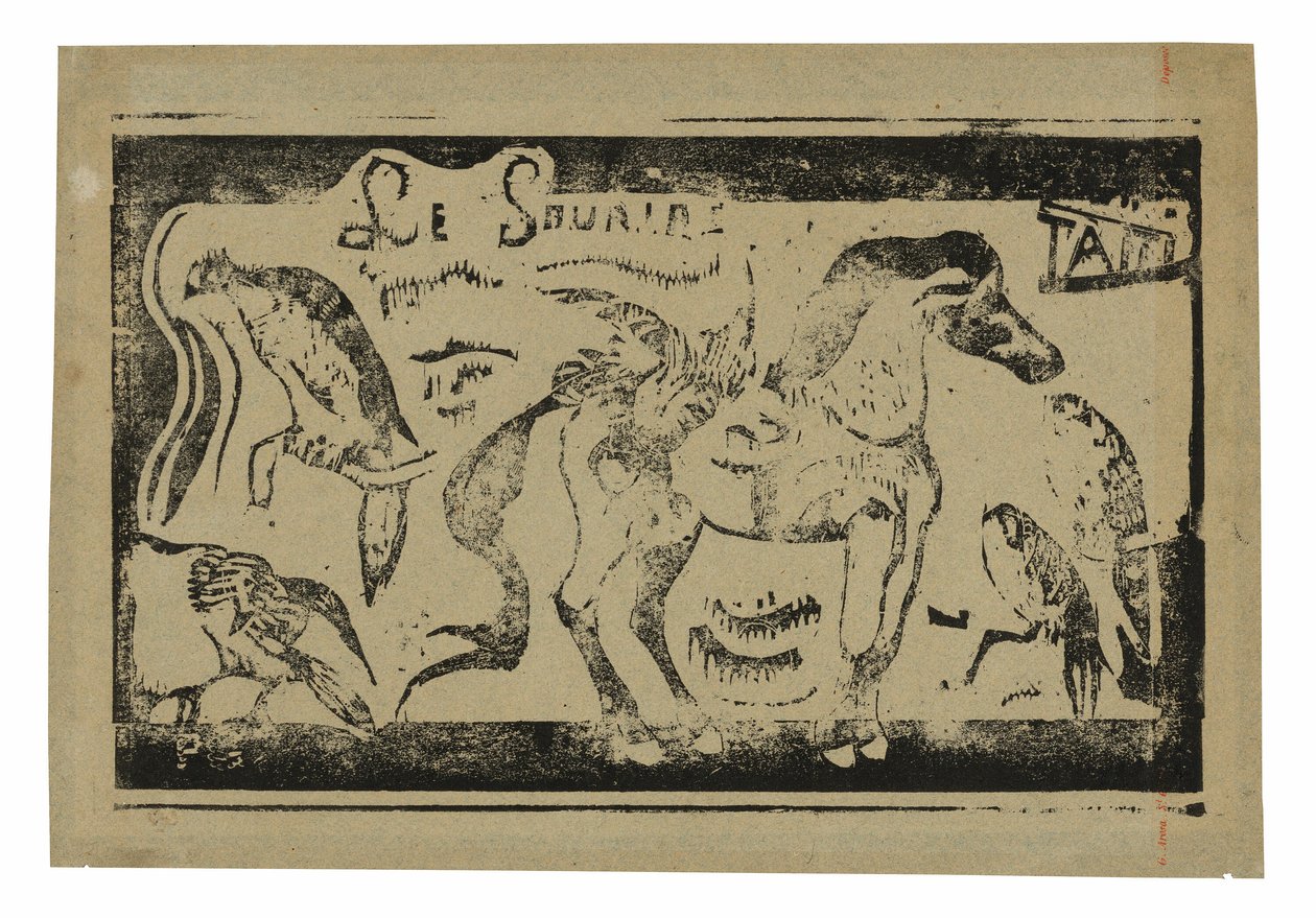 Ló és madarak, a Le sourire fejdísz alkotó: Paul Gauguin
