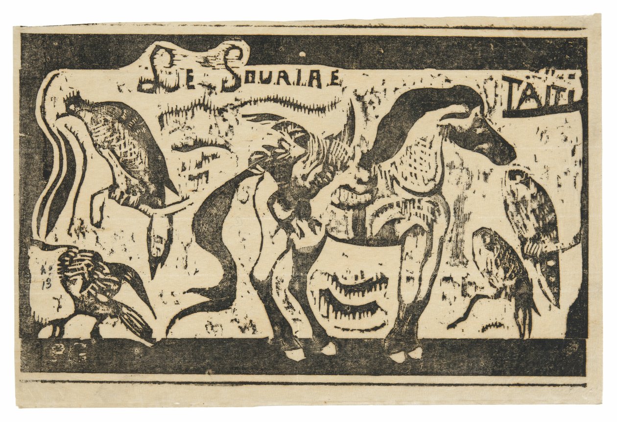 Ló és madarak, a Le sourire fejdísz alkotó: Paul Gauguin