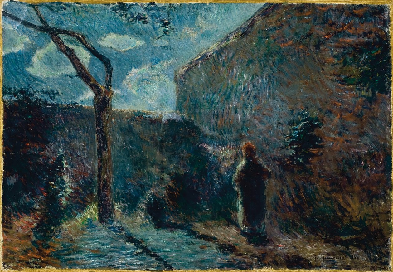 A Fal mentén Nightfallban, 1881 alkotó: Paul Gauguin