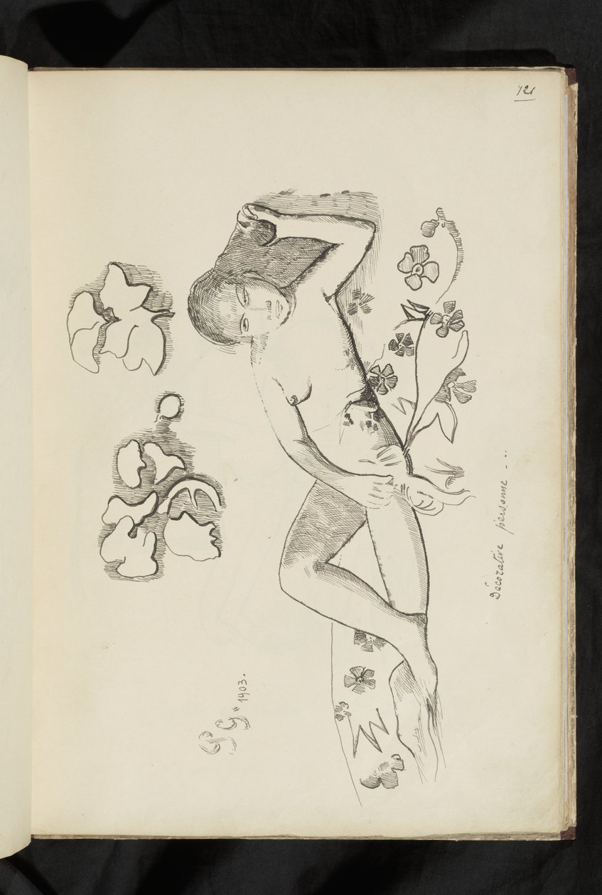 Előtte és utána - "Dekoratív személy" rajz alkotó: Paul Gauguin