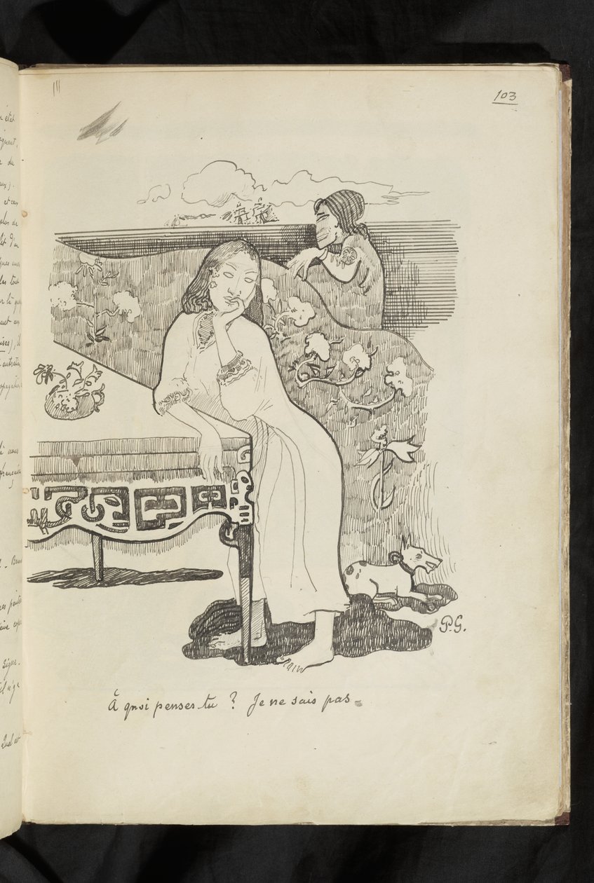 Előtte és utána - rajz "Mire gondolsz? Nem tudom" alkotó: Paul Gauguin