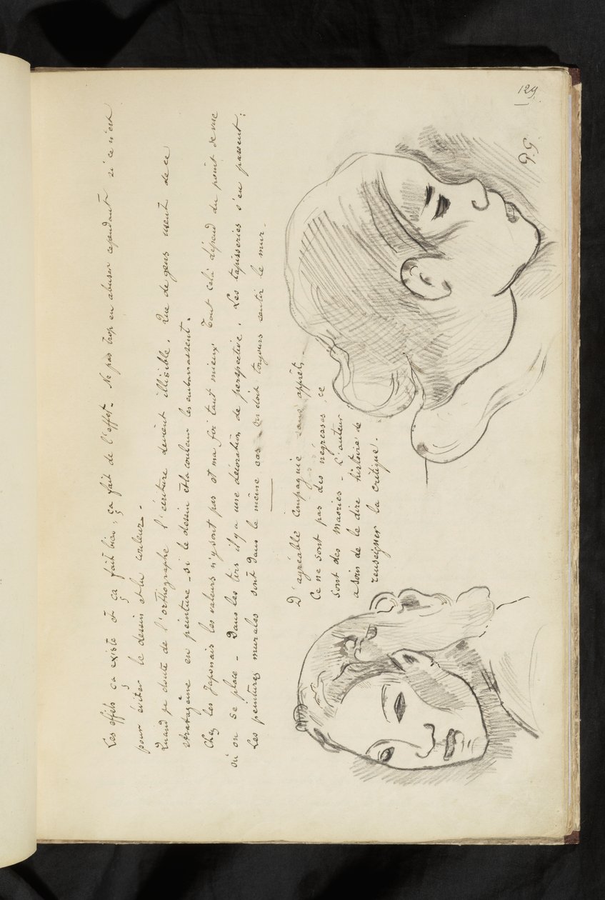 Avant et après - szöveg és két rajz egy lány fejéről alkotó: Paul Gauguin