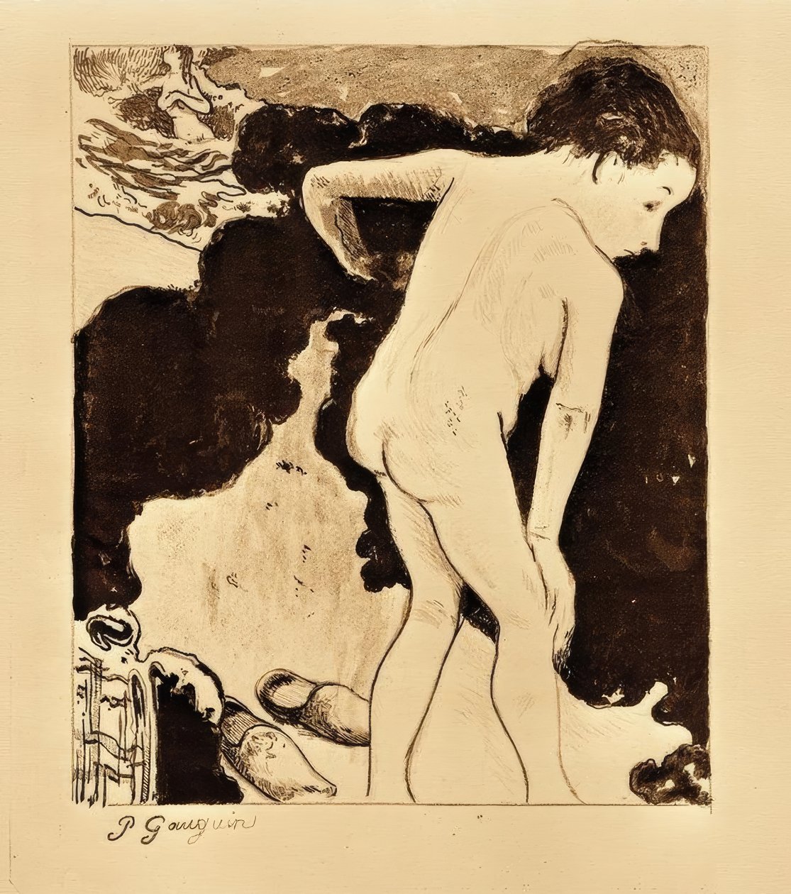 Breton fürdőzők alkotó: Paul Gauguin
