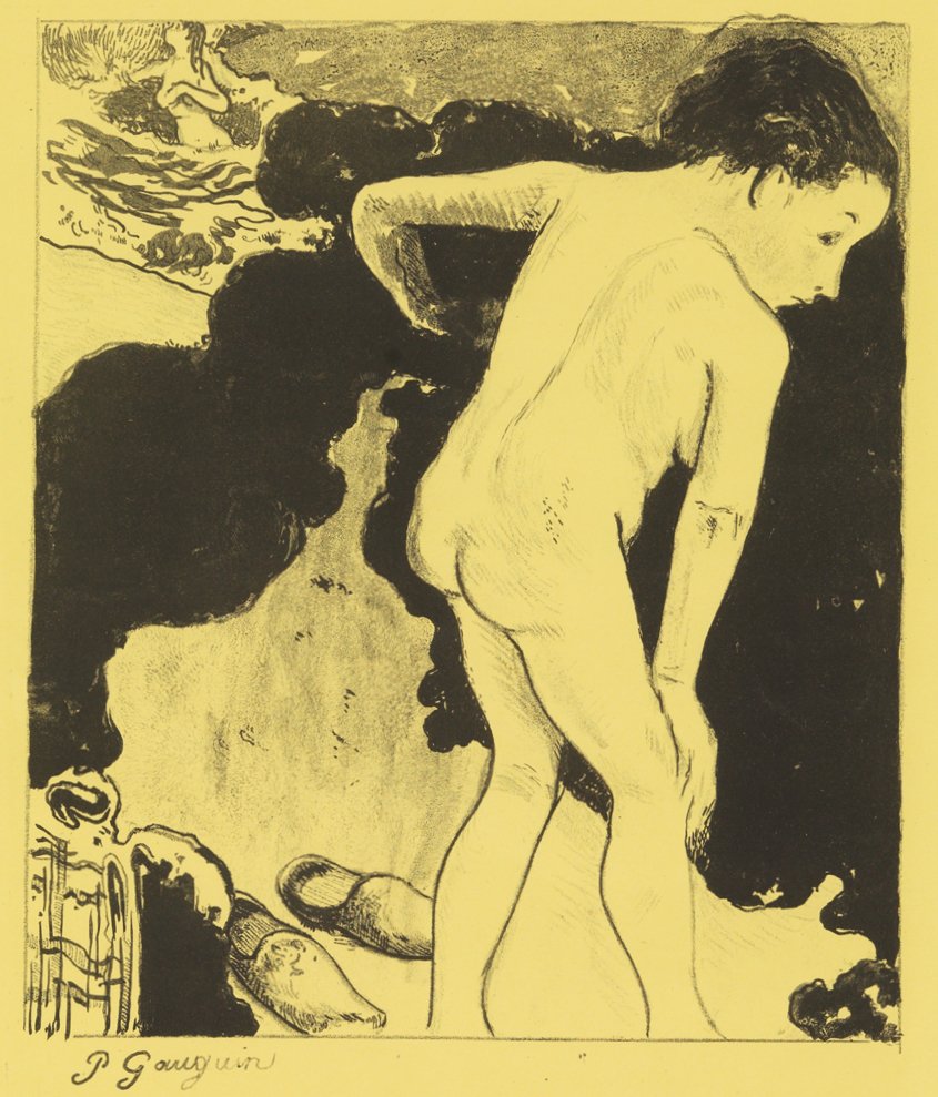Fürdőzők Bretagne-ban, a Volpini-szvitből: Dessins lithographiques, 1889., 1889. alkotó: Paul Gauguin
