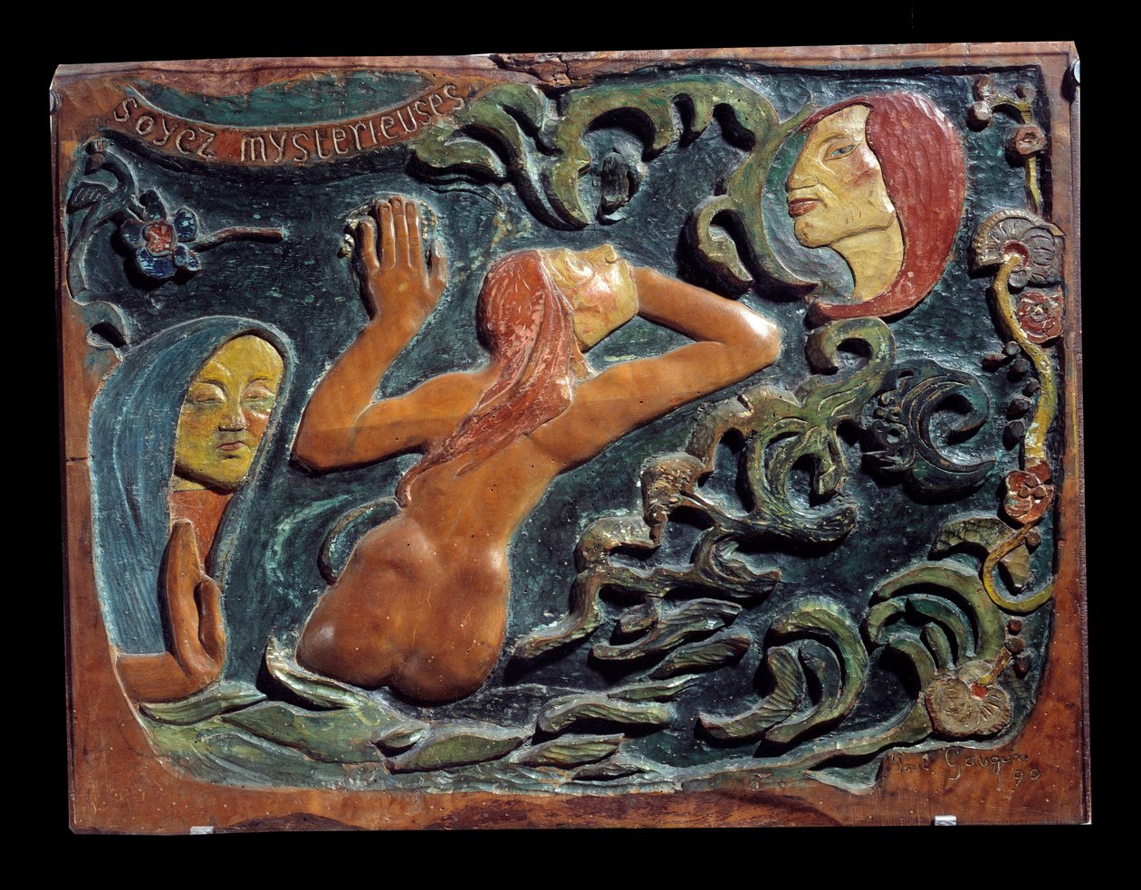 Légy titokzatos dombormű, amelyet hársfába faragott Paul Gauguin (1848-1903) alkotó: Paul Gauguin