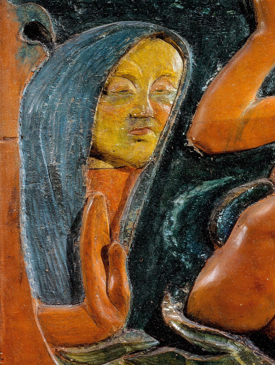 Légy titokzatos (részlet) 1890 (polikróm fafaragás) alkotó: Paul Gauguin