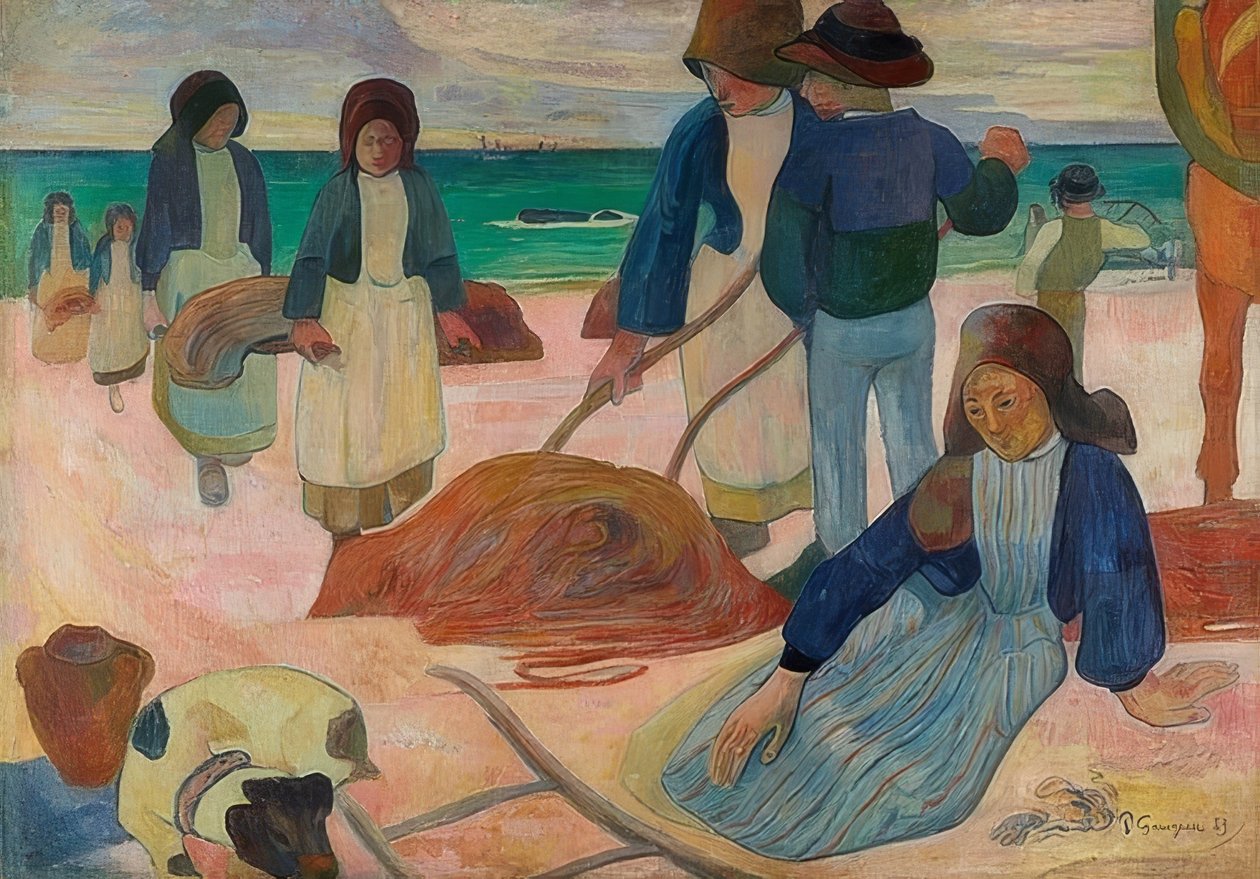 Breton tanggyűjtők (II) (Ramasseuses de varech (II)). 1889 alkotó: Paul Gauguin