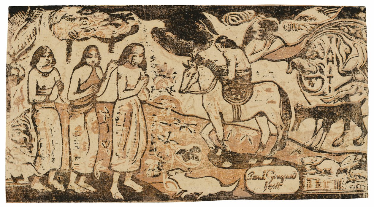 Lakhelyváltás, a Late of Late Wood-Block Prints Suite-ból alkotó: Paul Gauguin