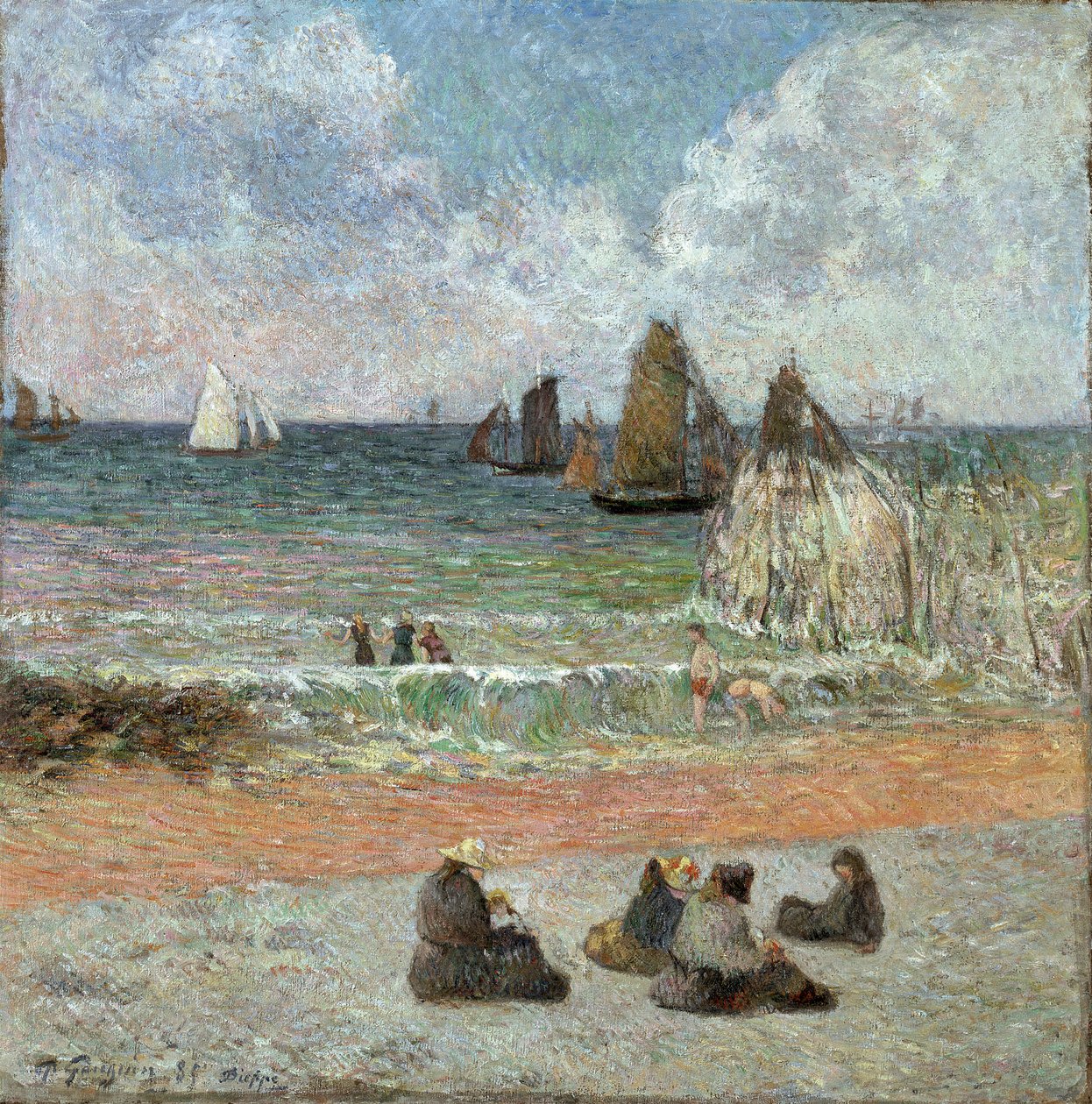 Part at Dieppe par Gauguin, Paul Eugene Henri (1848-1903). Olaj, vászon, méret: 71,5x71,5 alkotó: Paul Gauguin