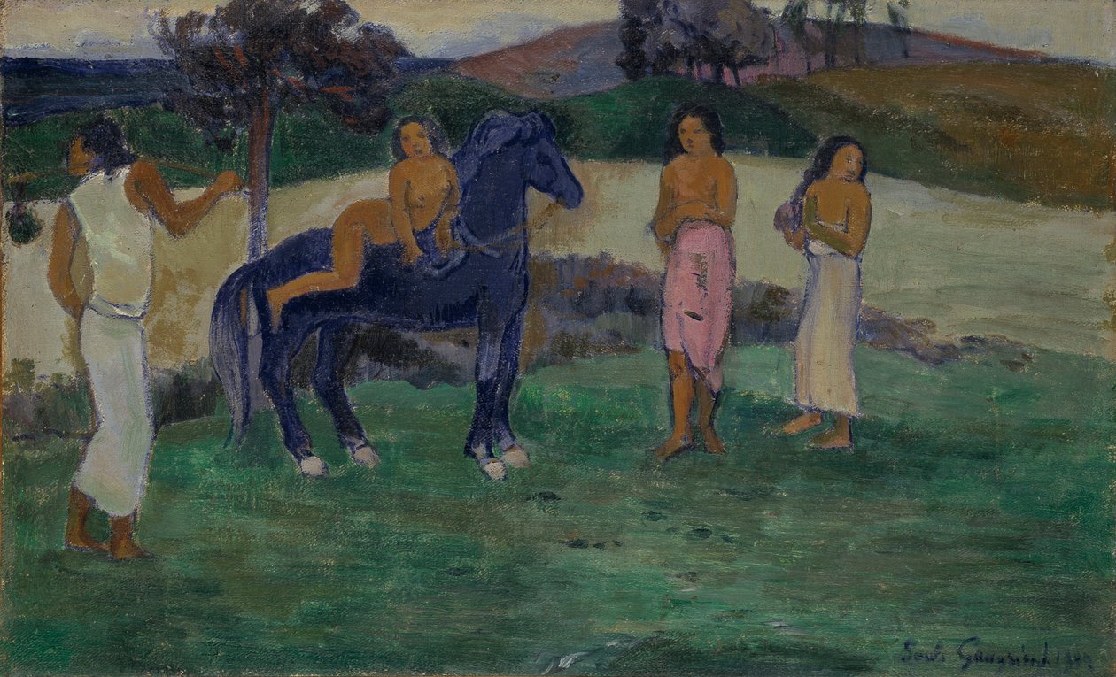 Kompozíció figurákkal és lóval, 1902. alkotó: Paul Gauguin