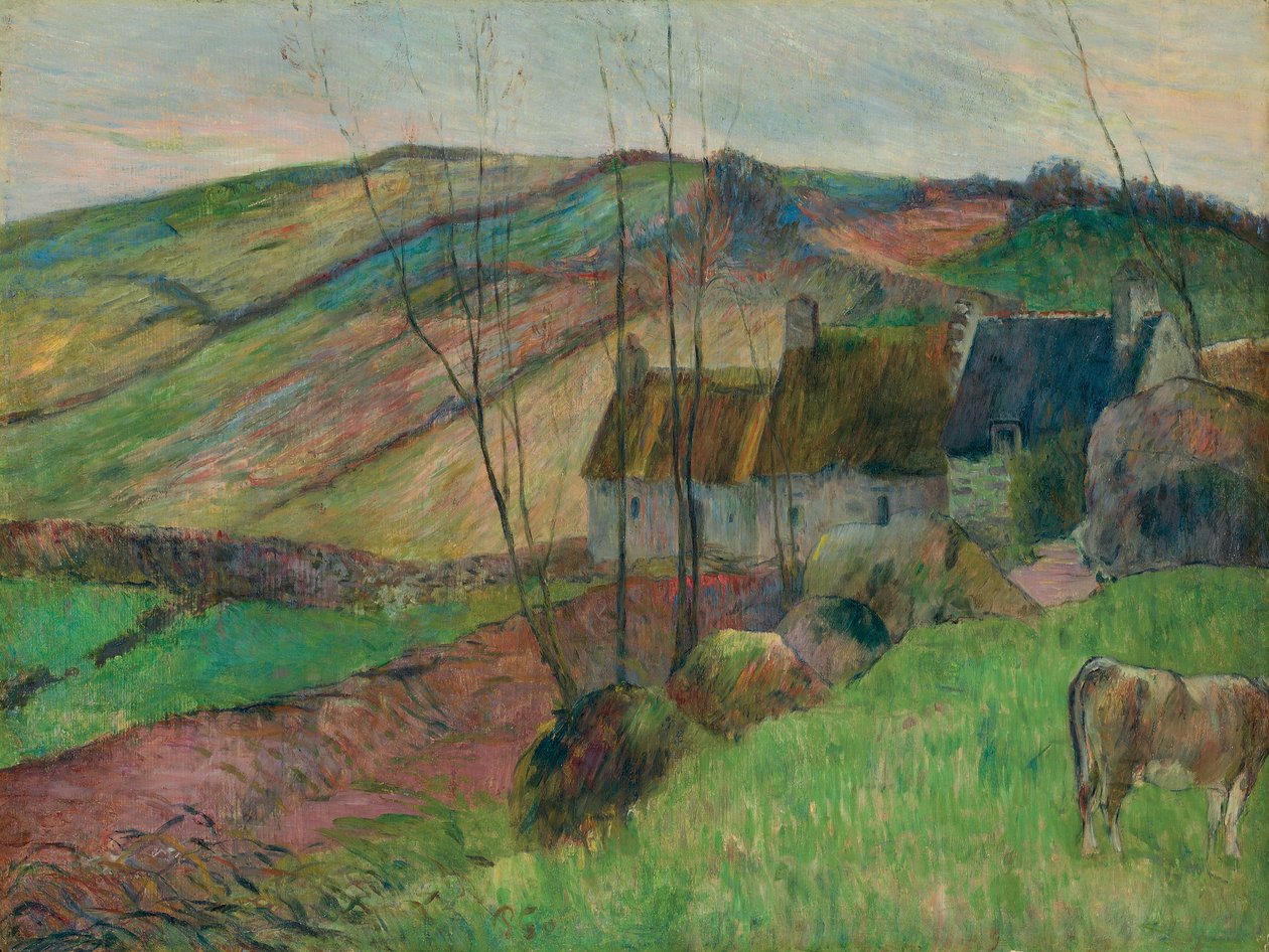 Víkendházak Mont Sainte-Marguerite oldalán; Víkendházak Montagne Sainte-Marguerite oldalán, 1888 alkotó: Paul Gauguin