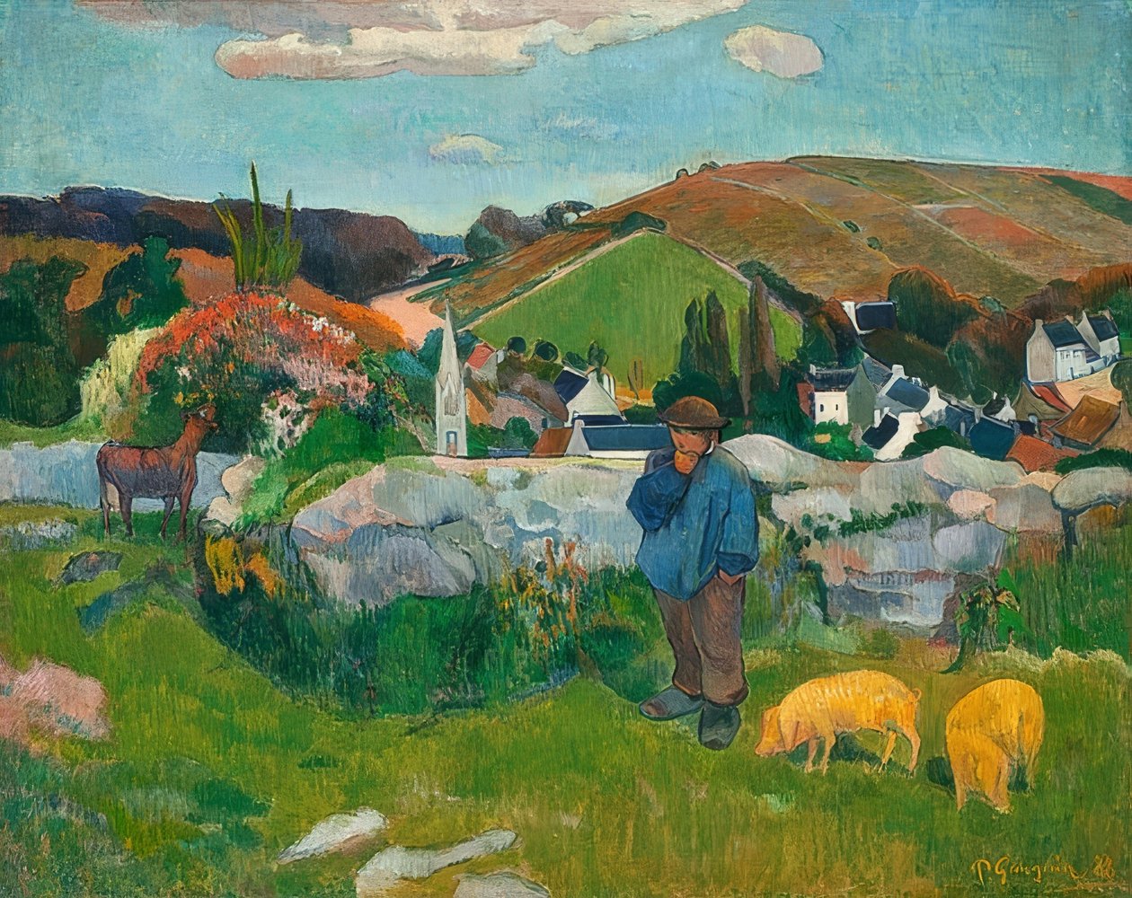 A sertéspásztor. 1888 alkotó: Paul Gauguin